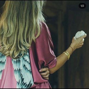 Warriors of the Divine pink Silk Angel Wing Kimono - one size fits all.